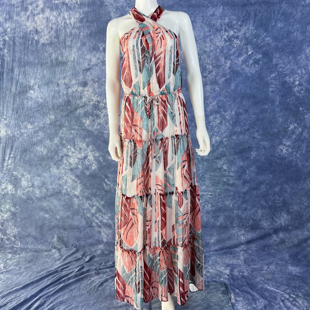 NWT Inc Desert Oasis Halter Maxi Dress Sz XS